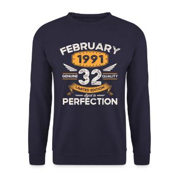 Né 1991 Vintage 32ème anniversaire rétro - Sweat-shirt Unisexe - marine - Devant - Alina (178cm) & Michal (187cm)