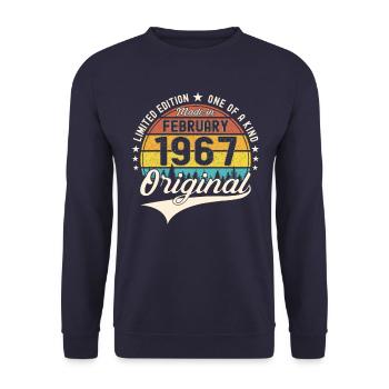 Original February Year 1967 56th birthday Man - Unisex Sweatshirt - navy - Front - Alina (178cm) & Michal (187cm)