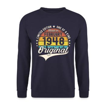 Original Février Année 1948 75e anniversaire Homme - Sweat-shirt Unisexe - marine - Devant - Alina (178cm) & Michal (187cm)