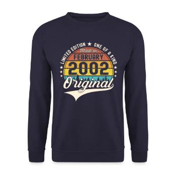 Original February Year 2002 21st birthday Man - Unisex Sweatshirt - navy - Front - Alina (178cm) & Michal (187cm)