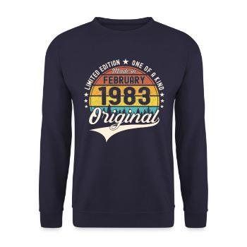 Original Février Année 1983 40e anniversaire Homme - Sweat-shirt Unisexe - marine - Devant - Alina (178cm) & Michal (187cm)