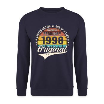 Original February Year 1998 25th birthday Man - Unisex Sweatshirt - navy - Front - Alina (178cm) & Michal (187cm)