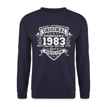 Original Février Année 1983 40e anniversaire Homme - Sweat-shirt Unisexe - marine - Devant - Alina (178cm) & Michal (187cm)
