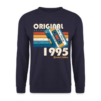 28e anniversaire cassette février Né en 1995 - Sweat-shirt Unisexe - marine - Devant - Alina (178cm) & Michal (187cm)
