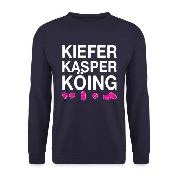 Techno party feiern Spruch - Unisex Pullover - Navy - Vorne - Alina (178cm) & Michal (187cm)