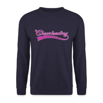 Cheerleading Schriftzug - Unisex Pullover - Navy - Vorne - Alina (178cm) & Michal (187cm)