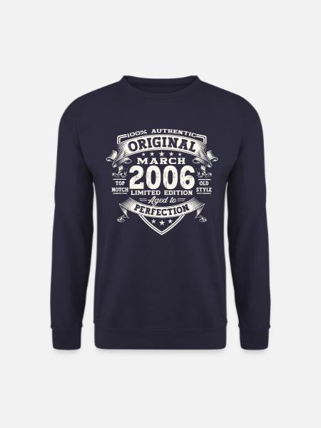 17. Geburtstag Mann Original März Jahrgang 2006 - Unisex Pullover - Navy