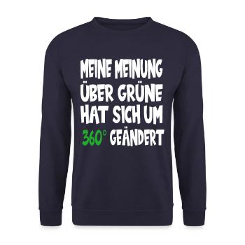Mon opinion sur les Verts a changé à 360 degrés - Sweat-shirt Unisexe - marine - Devant - Alina (178cm) & Michal (187cm)