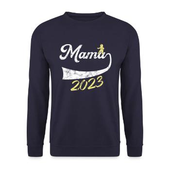 Mama 2023 - Unisex Pullover - Navy - Vorne - Alina (178cm) & Michal (187cm)