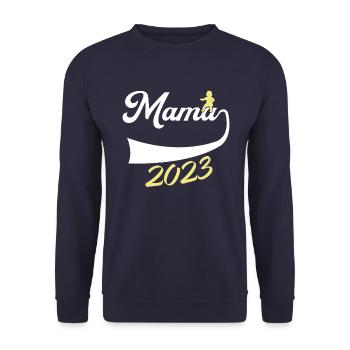 expectant mom 2023 gift - Unisex Sweatshirt - navy - Front - Alina (178cm) & Michal (187cm)