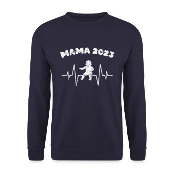 Mama 2023 - Unisex Pullover - Navy - Vorne - Alina (178cm) & Michal (187cm)
