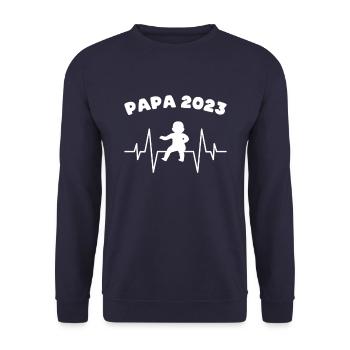 Papa 2023 - Sweat-shirt Unisexe - marine - Devant - Alina (178cm) & Michal (187cm)