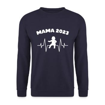 Mama 2023 - Unisex Pullover - Navy - Vorne - Alina (178cm) & Michal (187cm)