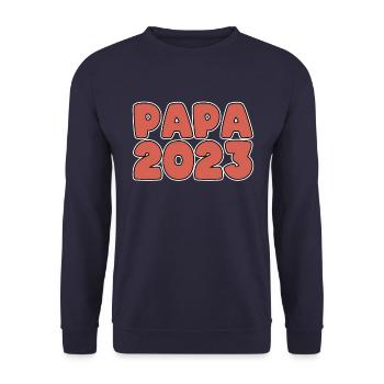 Papa 2023 - Unisex Pullover - Navy - Vorne - Alina (178cm) & Michal (187cm)