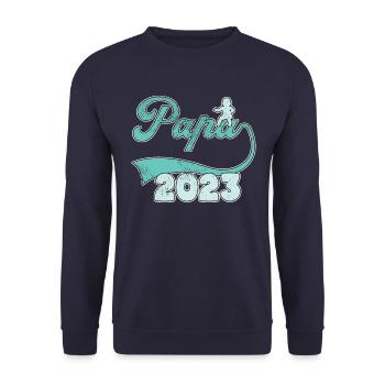 Papa 2023 - Unisex Pullover - Navy - Vorne - Alina (178cm) & Michal (187cm)