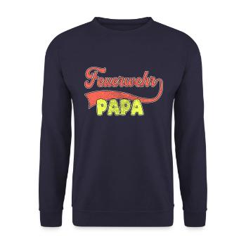 Feuerwehr Papa - Unisex Pullover - Navy - Vorne - Alina (178cm) & Michal (187cm)