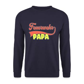 Feuerwehr Papa - Unisex Pullover - Navy - Vorne - Alina (178cm) & Michal (187cm)