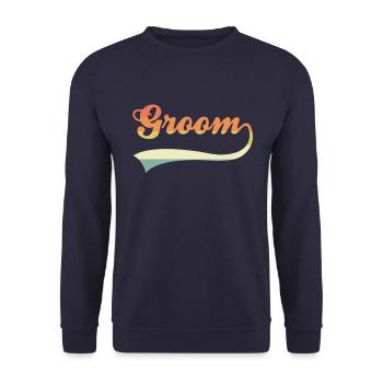 Lettrage de marié rétro - Sweat-shirt Unisexe - marine - Devant - Alina (178cm) & Michal (187cm)