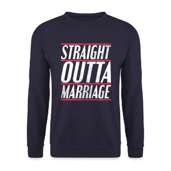 Scheidung Trennung Spruch - Unisex Pullover - Navy - Vorne - Alina (178cm) & Michal (187cm)