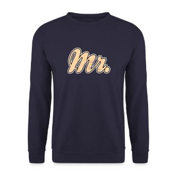 Mr Mrs Teamshirt - Unisex Pullover - Navy - Vorne - Alina (178cm) & Michal (187cm)