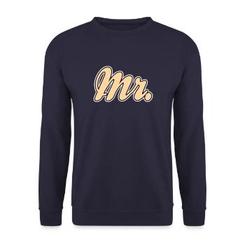 Mr Mrs Teamshirt - Unisex Pullover - Navy - Vorne - Alina (178cm) & Michal (187cm)