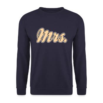 Mr Mrs Teamshirt - Unisex Pullover - Navy - Vorne - Alina (178cm) & Michal (187cm)