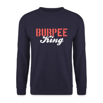 Burpee King - Unisex Sweatshirt - navy - Front - Alina (178cm) & Michal (187cm)