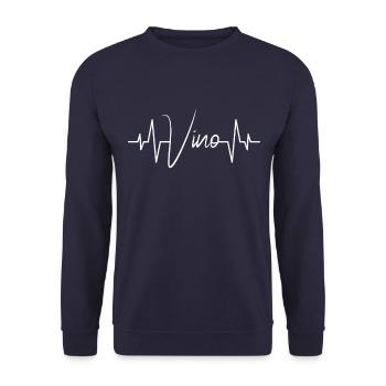 Vin Vino battement de cœur - Sweat-shirt Unisexe - marine - Devant - Alina (178cm) & Michal (187cm)