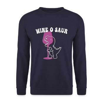 funny wine dinosaur saying - Unisex Sweatshirt - navy - Front - Alina (178cm) & Michal (187cm)