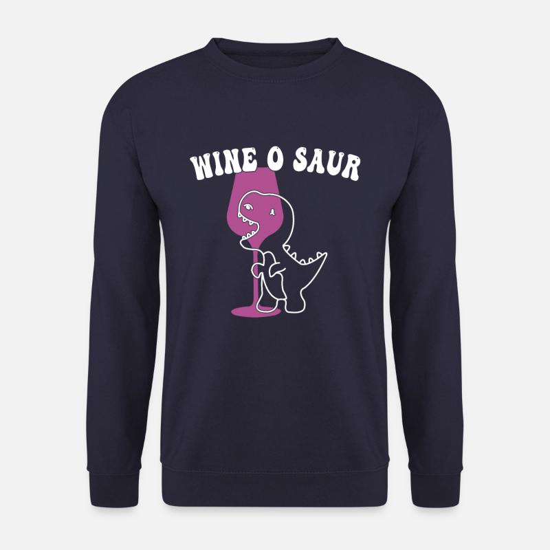 funny wine dinosaur saying - Unisex Sweatshirt - navy