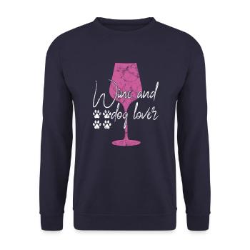 Amateurs de vin et de chiens - Sweat-shirt Unisexe - marine - Devant - Alina (178cm) & Michal (187cm)