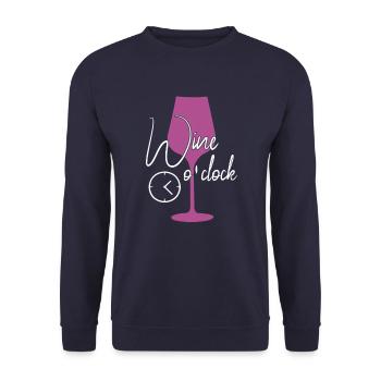 Wine time funny saying - Unisex Sweatshirt - navy - Front - Alina (178cm) & Michal (187cm)