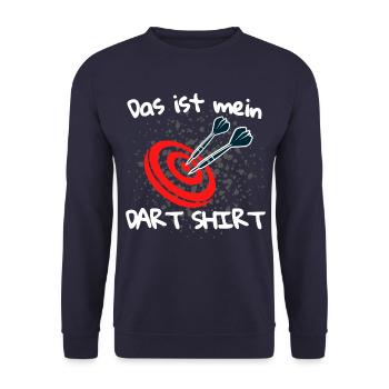 Das ist mein Dart Shirt! Dart Dartspieler Darts - Unisex Pullover - Navy - Vorne - Alina (178cm) & Michal (187cm)