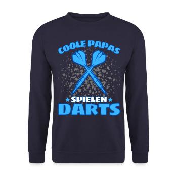 LES PAPAS COOL JOUENT AUX FLÉCHETTES! Papa joueur de fléchettes - Sweat-shirt Unisexe - marine - Devant - Alina (178cm) & Michal (187cm)