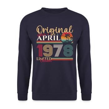 45e anniversaire homme April Né en 1978 Original - Sweat-shirt Unisexe - marine - Devant - Alina (178cm) & Michal (187cm)