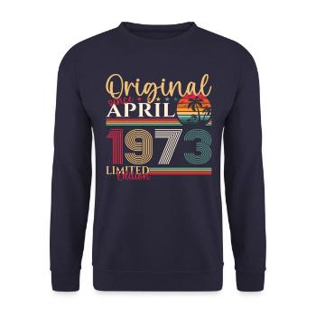 50e anniversaire homme April Né en 1973 Original - Sweat-shirt Unisexe - marine - Devant - Alina (178cm) & Michal (187cm)