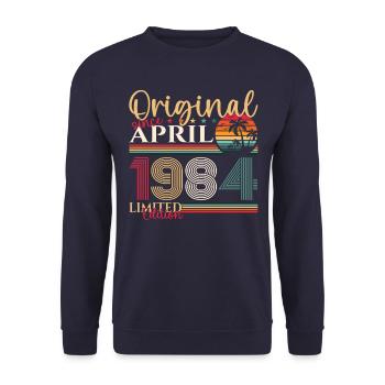 39e anniversaire homme April Né 1984 Original - Sweat-shirt Unisexe - marine - Devant - Alina (178cm) & Michal (187cm)