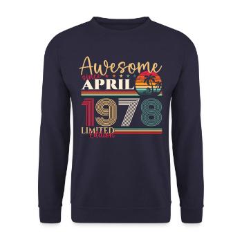 45e anniversaire homme April né en 1978 Génial - Sweat-shirt Unisexe - marine - Devant - Alina (178cm) & Michal (187cm)