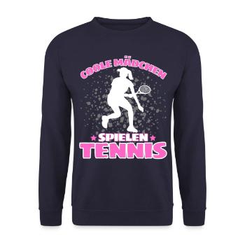 COOLE MÄCHEN SPIELEN TENNIS Lustiges - Unisex Pullover - Navy - Vorne - Alina (178cm) & Michal (187cm)