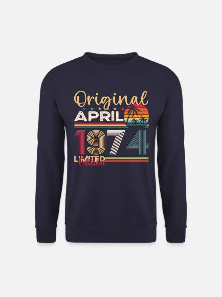 49. urodziny mężczyzny April Born 1974 Original - Bluza unisex - granatowy
