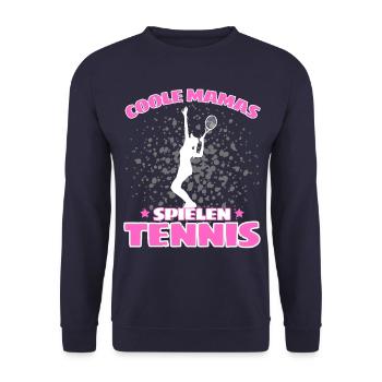 COOLE MAMAS SPIELEN TENNIS Lustiges - Unisex Pullover - Navy - Vorne - Alina (178cm) & Michal (187cm)