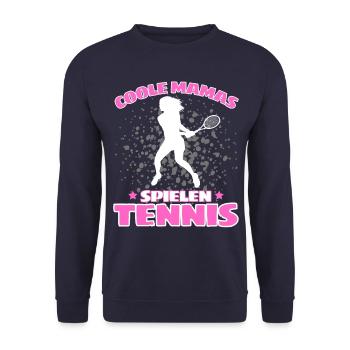 COOLE MAMAS SPIELEN TENNIS Lustiges - Unisex Pullover - Navy - Vorne - Alina (178cm) & Michal (187cm)