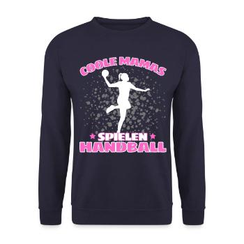 COOLE MAMAS SPIELEN HANDBALL Handballer - Unisex Pullover - Navy - Vorne - Alina (178cm) & Michal (187cm)