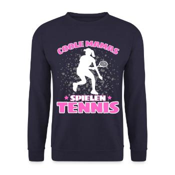 COOLE MAMAS SPIELEN TENNIS Lustiges - Unisex Pullover - Navy - Vorne - Alina (178cm) & Michal (187cm)