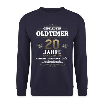 20. Geburtstag Mann Oldtimer Jahrgang 2003 - Unisex Pullover - Navy - Vorne - Alina (178cm) & Michal (187cm)