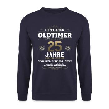 25. Geburtstag Mann Oldtimer Jahrgang 1998 - Unisex Pullover - Navy - Vorne - Alina (178cm) & Michal (187cm)