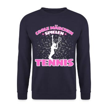 COOLE MÄCHEN SPIELEN TENNIS Lustiges - Unisex Pullover - Navy - Vorne - Alina (178cm) & Michal (187cm)