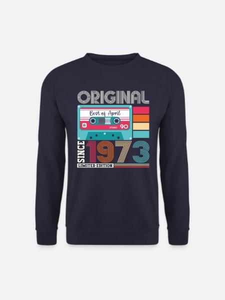 50. Geburtstag Mann April Jahrgang 1973 Kassette - Unisex Pullover - Navy