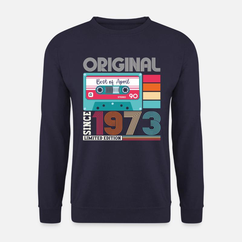 50. Geburtstag Mann April Jahrgang 1973 Kassette - Unisex Pullover - Navy
