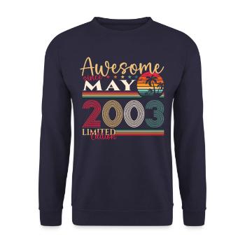 20th Birthday Man Woman Awesome May Vintage 2003 - Unisex Sweatshirt - navy - Front - Alina (178cm) & Michal (187cm)